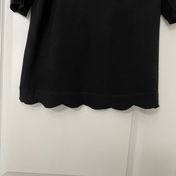 Promod (France) Crepe Short Sleeves Fitted Top with elegant details - Picture 4 of 6